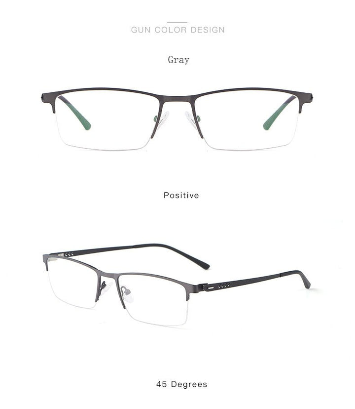 Hotochki Men's Semi Rim Alloy Frame Eyeglasses 9841 Semi Rim Hotochki   
