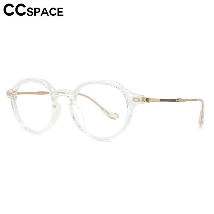 CCSpace Unisex Full Rim Oval Round Tr 90 Titanium Frame Eyeglasses 53753 Full Rim CCspace   
