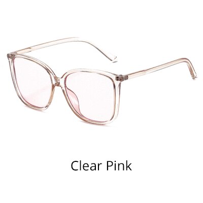Ralferty Women's Sunglasses Square Cat Eye Oversize W95076 Sunglasses Ralferty Clear Pink China As picture