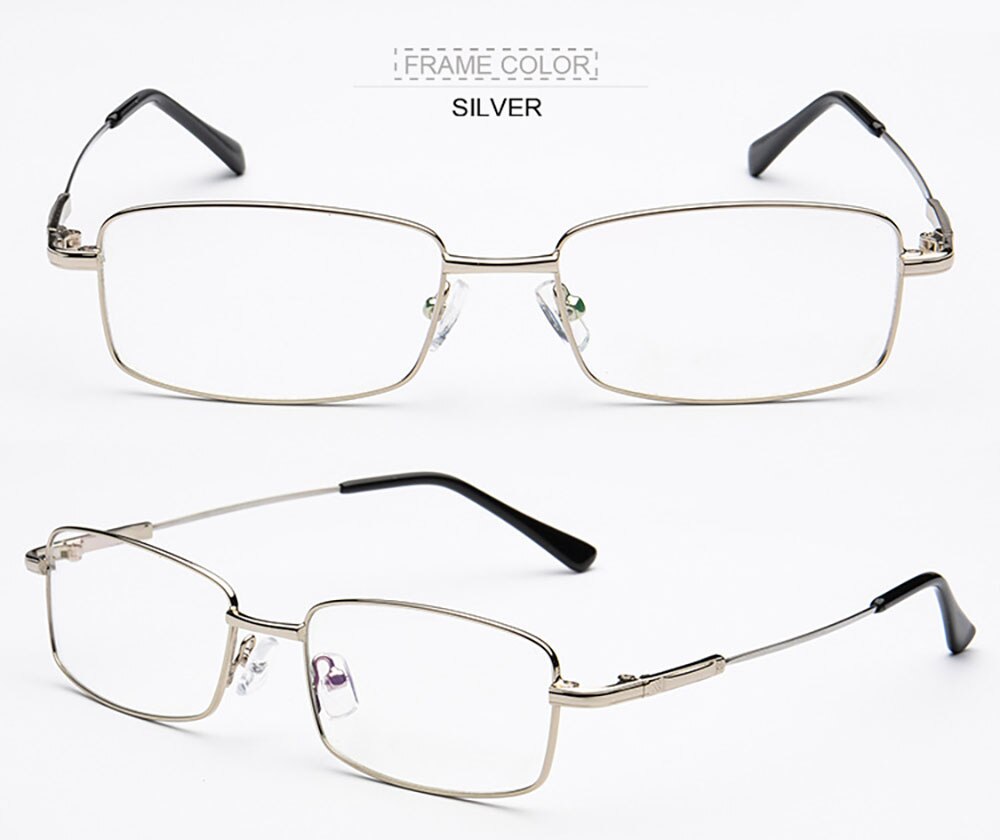 Aissuarvey Men's Full Rim Memory Alloy Frame Eyeglasses As18341 Full Rim Aissuarvey Eyeglasses Silver  
