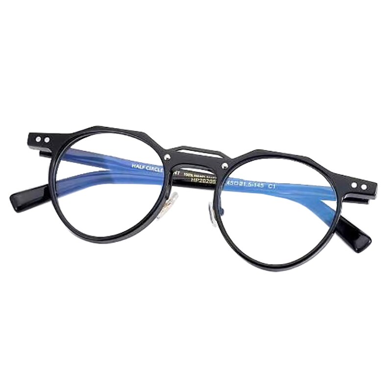 Aissuarvey Unisex Full Rim Round Light Acetate Frame Eyeglasses Hp20205 Full Rim Aissuarvey Eyeglasses black  