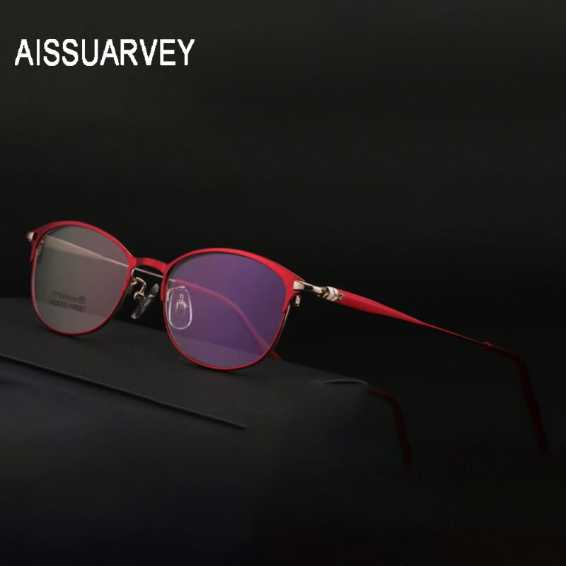 Aissuarvey Women's Full Rim Round Titanium Frame Eyeglasses  As166461 Full Rim Aissuarvey Eyeglasses   
