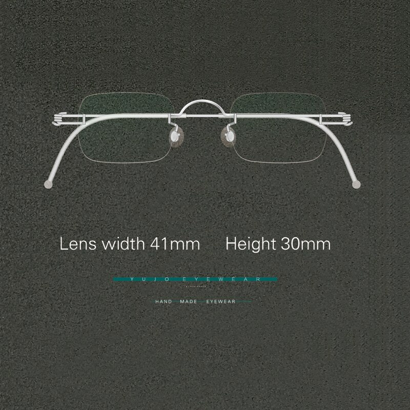 Unisex Handcrafted Square Eyeglasses Rimless Sunglasses Sunglasses Yujo   