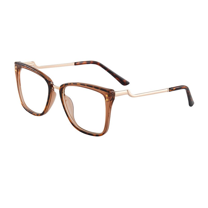 Hotony Women's Full Rim TR 90 Resin Square Frame Eyeglasses 7043 Full Rim Hotony Leopard  