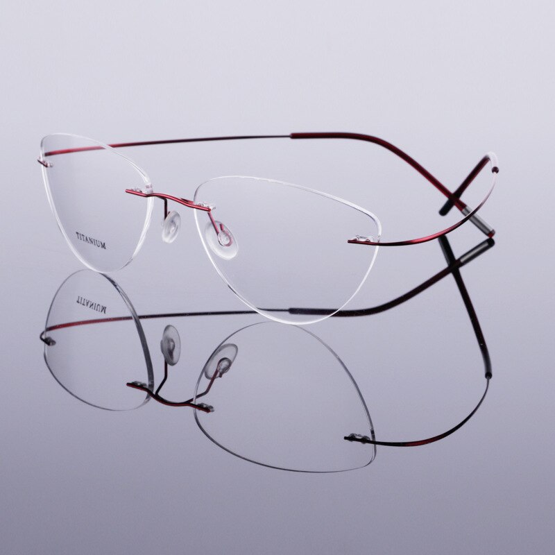 Women's Eyeglasses Flexible Memory Titanium Rimless N20003 Rimless Bclear   