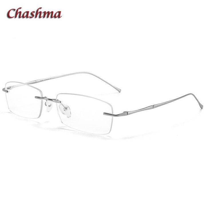 Chashma Ochki Unisex Rimless Rectangle Titanium Eyeglasses 632 Rimless Chashma Ochki   