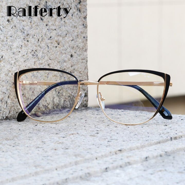 Ralferty Women's Eyeglasses Cat Eye Anti Blue Light Glasses F95732 Anti Blue Ralferty   