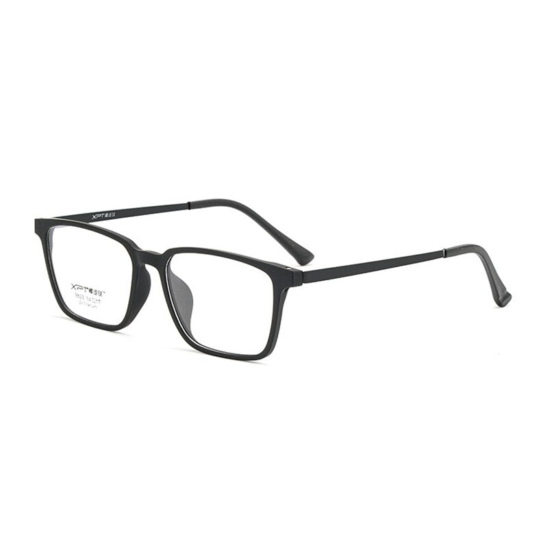Hotony Unisex Full Rim Square TR 90 Resin B Titanium Frame Eyeglasses Full Rim Hotony black  