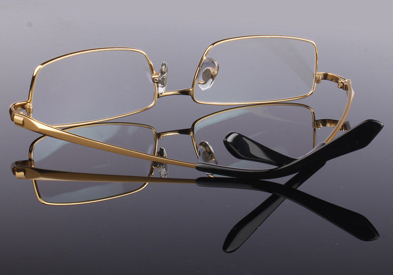 Hdcrafter Men's Full Rim Rectangle Titanium Frame Eyeglasses 9867 Full Rim Hdcrafter Eyeglasses   