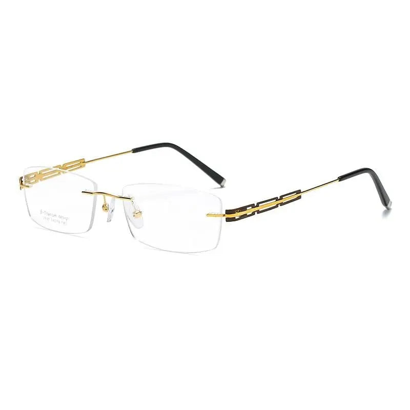 Zirosat Unisex Titanium Rimless Eyewear 2937 - golden