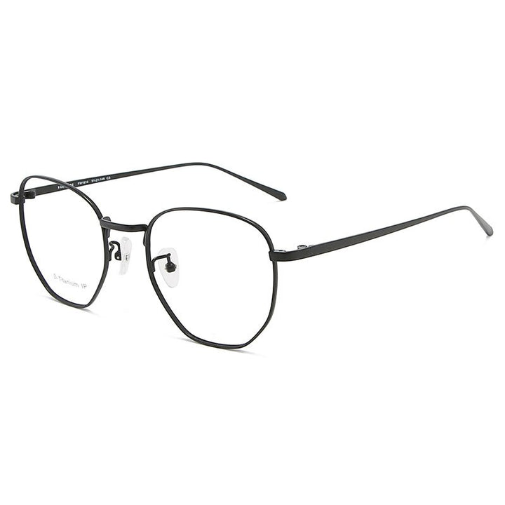 Reven Jate Full Rim Round Shape Alloy Men Eyeglasses Frame Man Eyewear Glasses Spectacles Frame 1814 Full Rim Reven Jate black  