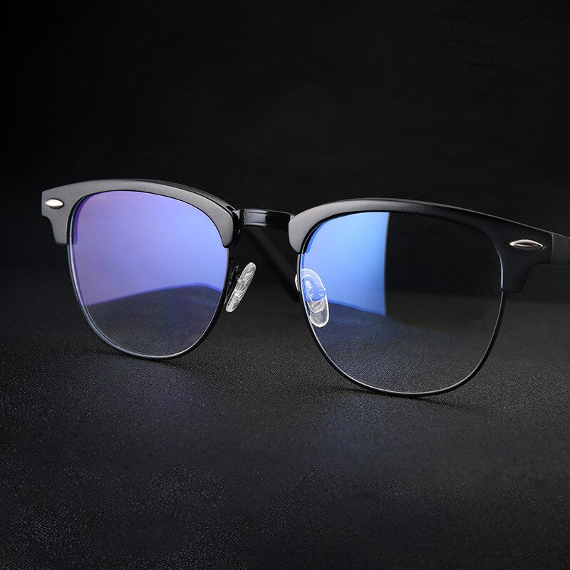 Hdcrafter Men's Semi Rim Square Aluminum Magnesium Frame Eyeglasses 6083 Semi Rim Hdcrafter Eyeglasses   