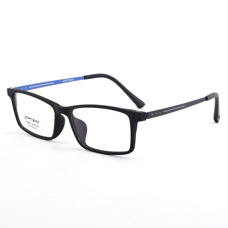 Reven Jate Unisex Eyeglasses 9826 Full Rim Flexible Pure Titanium Full Rim Reven Jate black-blue  