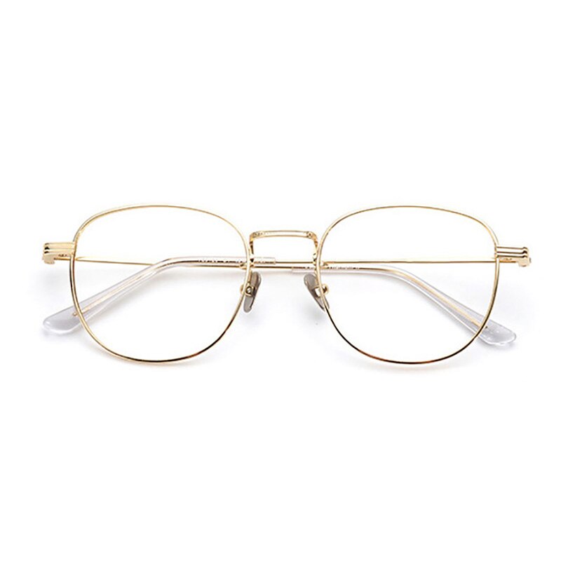 Aissuarvey IP Titanium Full Rim Square Frame Unisex Eyeglasses Full Rim Aissuarvey Eyeglasses Gold  