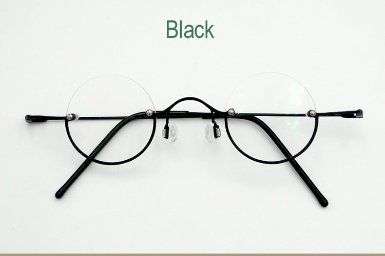 Unisex Round Semi Rim Reading Glasses Stainless Steel Frame Reading Glasses Yujo China 0 black