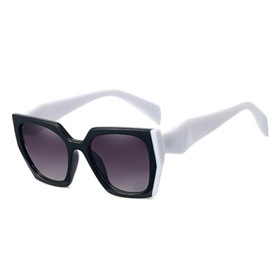 Ralferty Women's Full Rim Square Cat Eye Acetate Polarized Sunglasses F95324 Sunglasses Ralferty C5 Black White China As picture