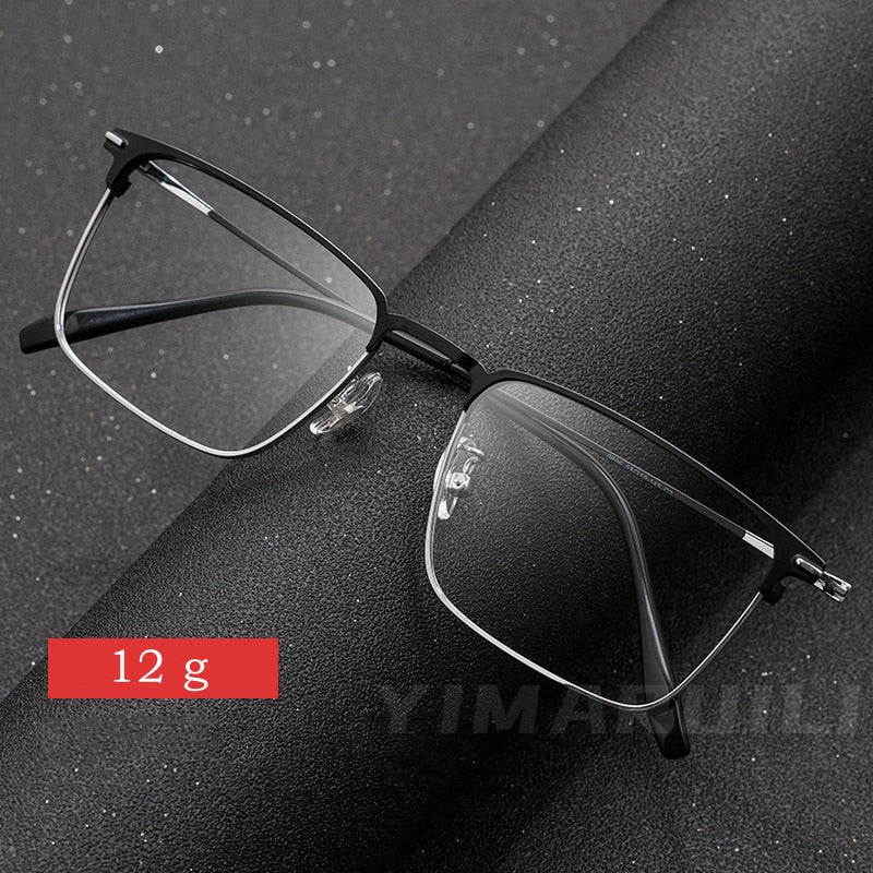 Yimaruili Men's Full Rim Square Two Tone Titanium Plated Frame Eyeglasses Y0606 Full Rim Yimaruili Eyeglasses   