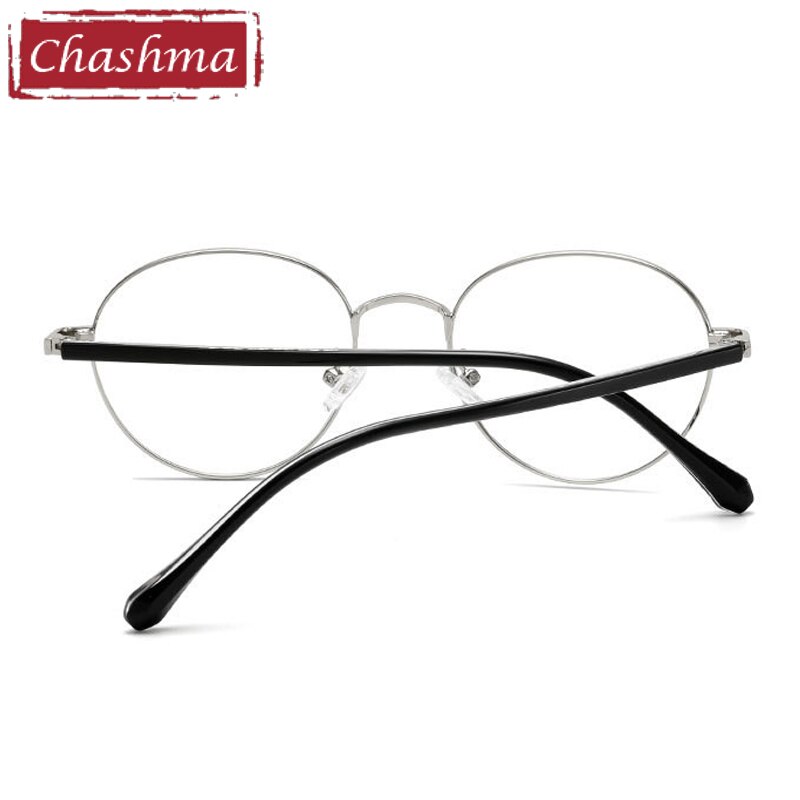 Chashma Ottica Unisex Full Rim Round Alloy Acetate Eyeglasses 19242 Full Rim Chashma Ottica   