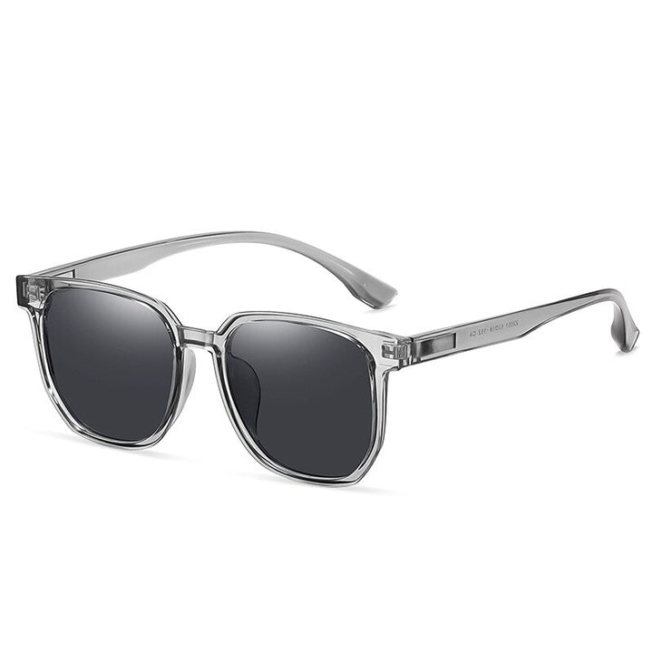 KatKani Unisex Full Rim Square Acetate Frame Polarized Sunglasses Cj22051 Sunglasses KatKani Sunglasses Transparent Gray Other 
