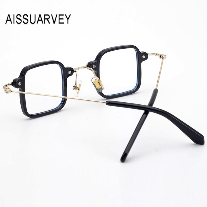 Aissuarvey Unisex Acetate Metal Square Full Rim Eyeglasses Hp506 Full Rim Aissuarvey Eyeglasses   