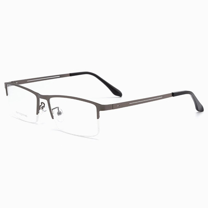 Hotochki Men's Semi Rim Alloy Frame Eyeglasses TR-90 Resin Temples 2541 Semi Rim Hotochki gray  