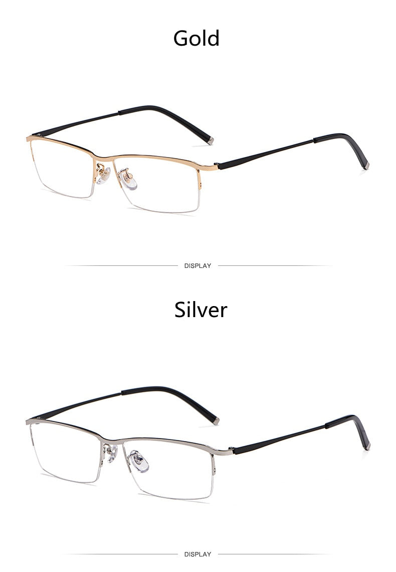KatKani Men's Semi Rim Rectangular Alloy Frame Eyeglasses Z17003 Semi Rim KatKani Eyeglasses   
