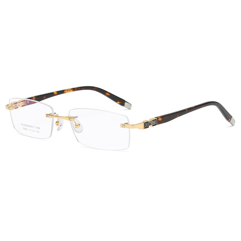 Zirosat 58050 Unisex Eyeglasses Alloy Titanium Rimless Rimless Zirosat golden  