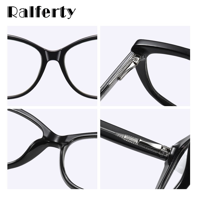 Ralferty Women's Eyeglasses Tr90 Anti Blue Light Cat Eye D2005-1 Anti Blue Ralferty   