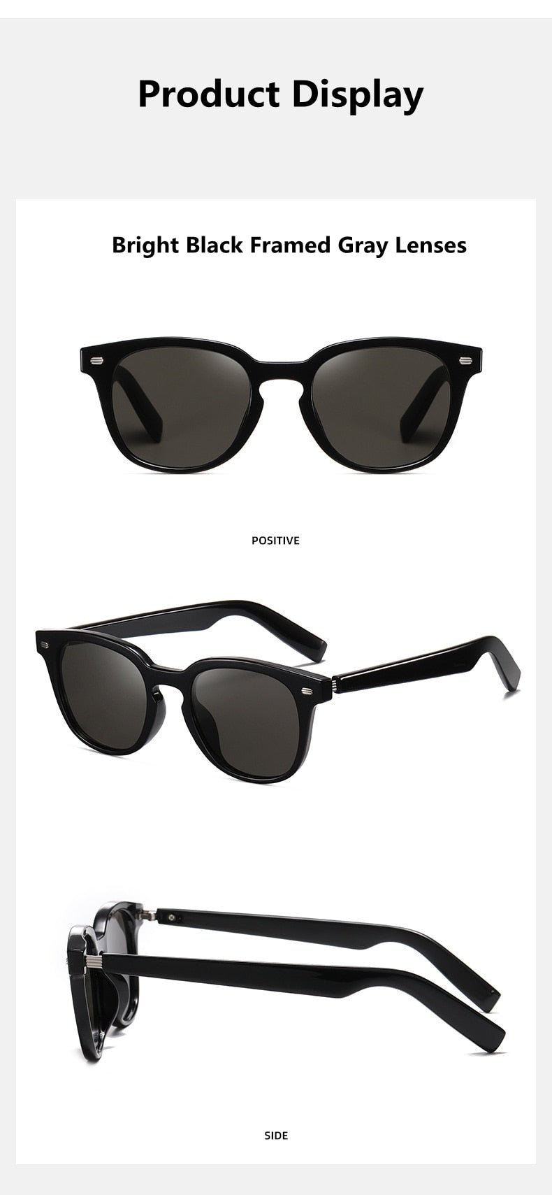 KatKani Unisex Full Rim Round TR 90 Resin Frame Sunglasses HD Nylon Lenses C2010 Sunglasses KatKani Sunglasses   
