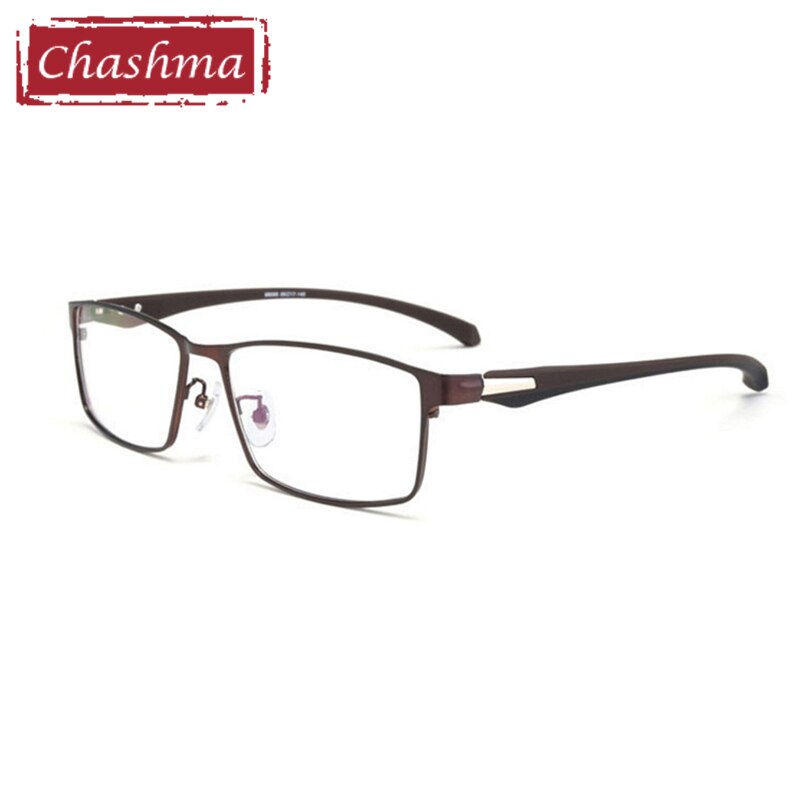 Chashma Ottica Men's Semi/Full Rim Square Alloy Eyeglasses 66071/66085 Full Rim Chashma Ottica Brown Full Frame  