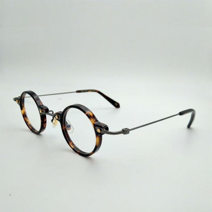 Unisex Full Rim Round Eyeglasses Acetate Frame Customizable Lenses Full Rim Yujo   