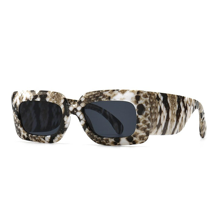 CCSpace Women's Full Rim Rectangle Resin Snake Skin Python Frame Sunglasses 53026 Sunglasses CCspace Sunglasses Default Title  