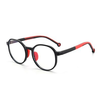 Ralferty Children's Eyeglasses Anti Blue Light Anti-glare TR90 Mf8305 Anti Blue Ralferty C2 Black Red  