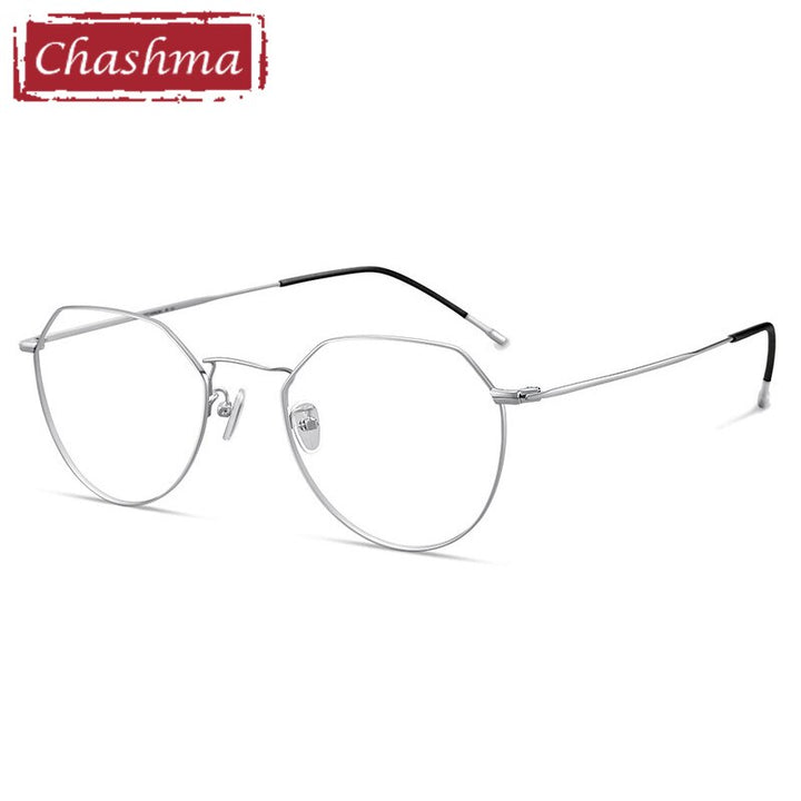 Men's Eyeglasses Alloy 5021 Frame Chashma Silver  