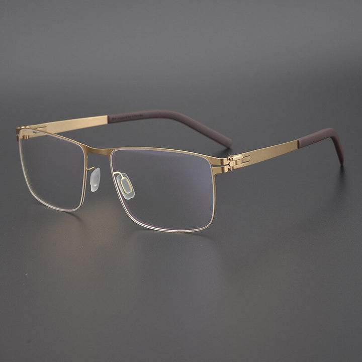 Gatenac Unisex Full Rim Square Titanium Alloy Screwless Frame Eyeglasses Gxyj655 Full Rim Gatenac 2  