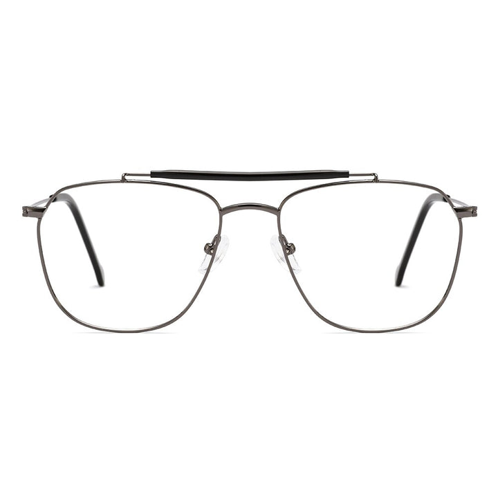 Gmei Men's Full Rim Square Double Bridge Alloy Eyeglasses M1876 Full Rim Gmei Optical   