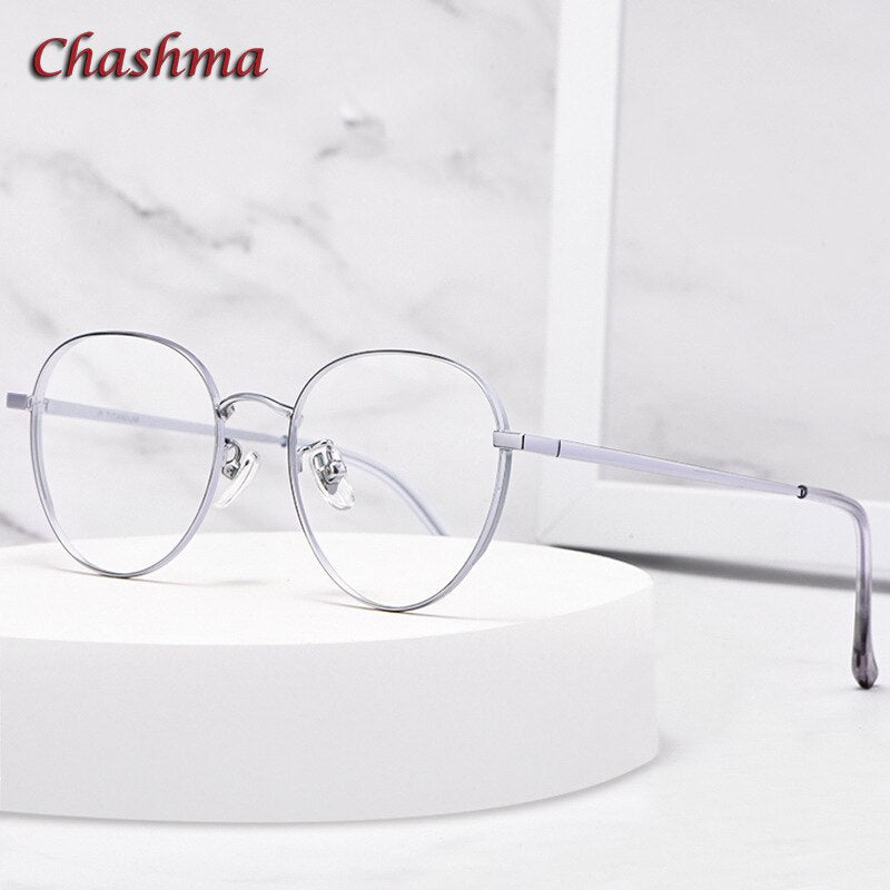 Chashma Ochki Unisex Full Rim Round Titanium Eyeglasses 3927 Full Rim Chashma Ochki   