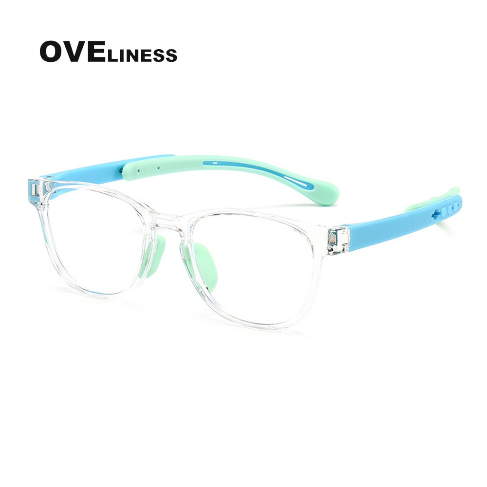 Oveliness Unisex Children's Full Rim Square Tr 90 Titanium Eyeglasses Oltrj06p Full Rim Oveliness clear  