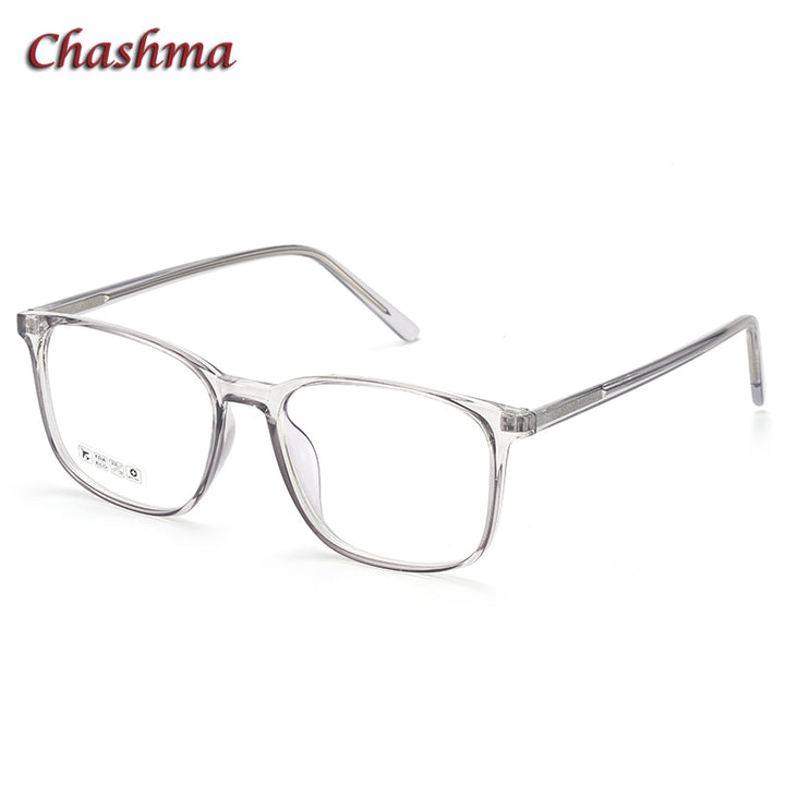 Chashma Ochki Unisex Full Rim Square Tr 90 Alloy Eyeglasses 8246 Full Rim Chashma Ochki Transparent Gray  