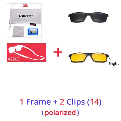 Ralferty Women's Full Rim Square Acetate Reading Glasses Clip On Sunglasses A2503 Reading Glasses Ralferty 1 Frame2 Clips 14 Anti blue 0 Degree 