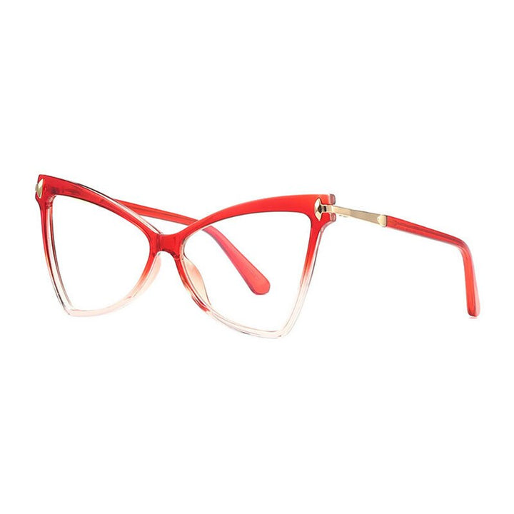 Hotony Women's Full Rim Cat Eye TR 90 Frame Eyeglasses 2077 Full Rim Hotony Red  