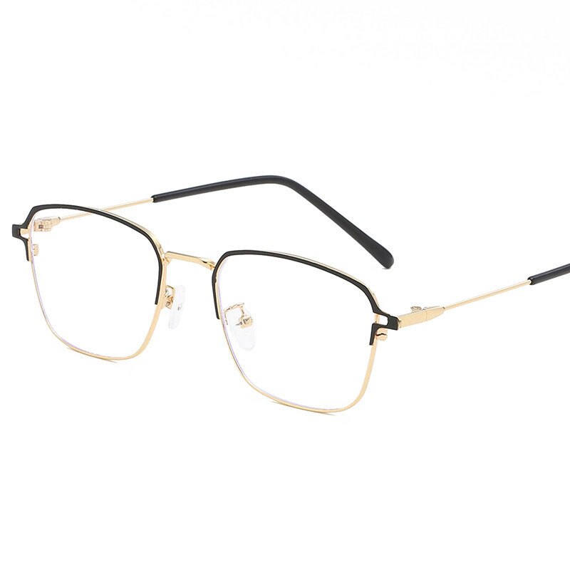 Hotony Unisex Full Rim  Square Alloy Frame Eyeglasses 5006 Full Rim Hotony black gold  