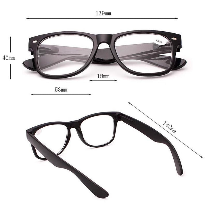 Hdcrafter Unisex Full Rim Square Acetate Frame Reading Glasses H9002 Reading Glasses Hdcrafter Eyeglasses   