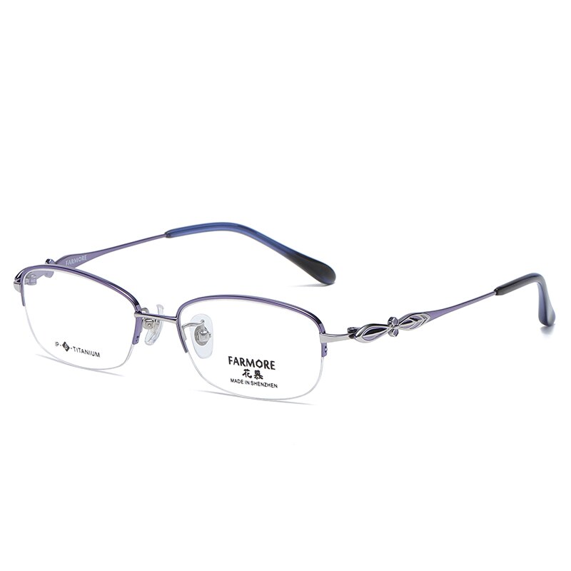 Reven Jate Women's Eyeglasses 6024 Titanium Semi Rim Frames Reven Jate   