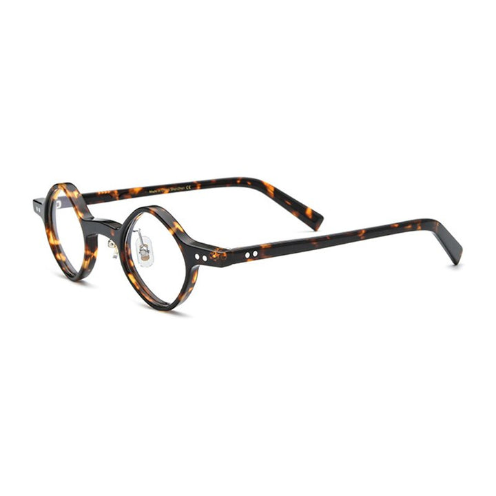 Gatenac Unisex Full Rim Round Acetate Frame Eyeglasses Gxyj704 Full Rim Gatenac Tortoise  