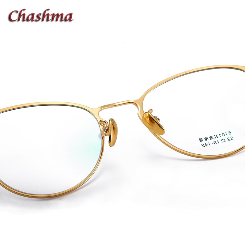 Chashma Ochki Unisex Full Rim Irregular Round Titanium Eyeglasses 6101 Full Rim Chashma Ochki   