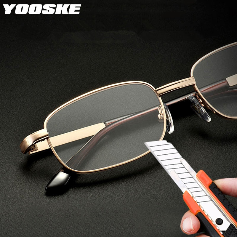 Yooske Unisex Full Rim Square Alloy Reading Glasses 7247 Reading Glasses Yooske   
