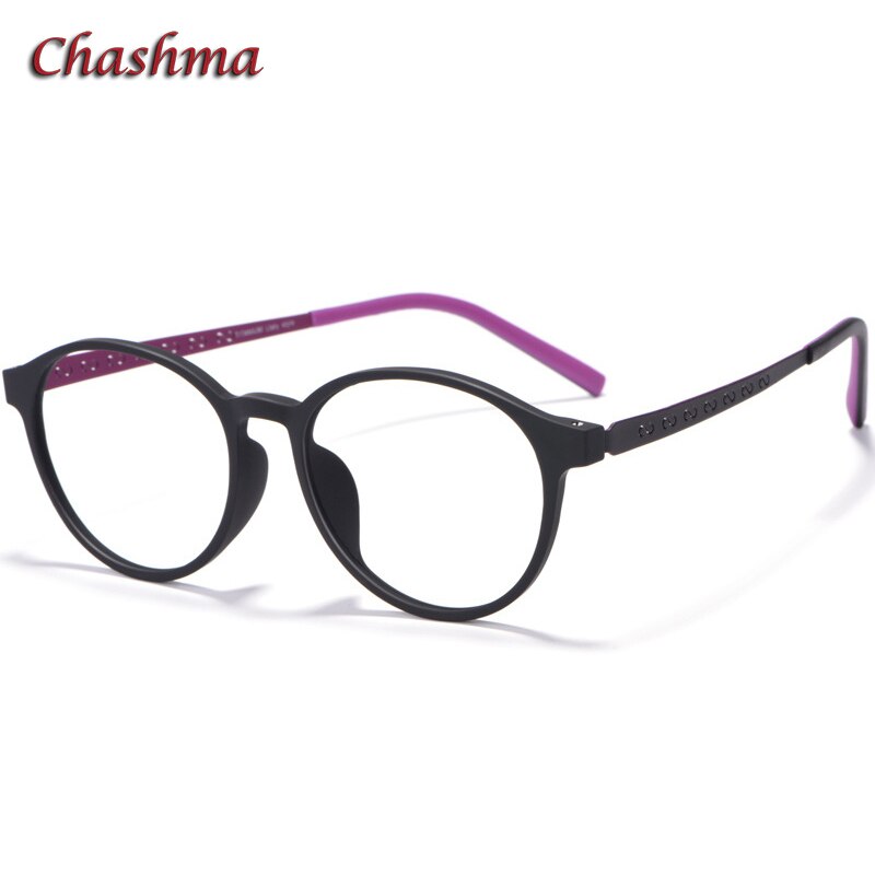 Chashma Ochki Unisex Full Rim Round Tr 90 Titanium Eyeglasses 8868 Full Rim Chashma Ochki Black Purple  