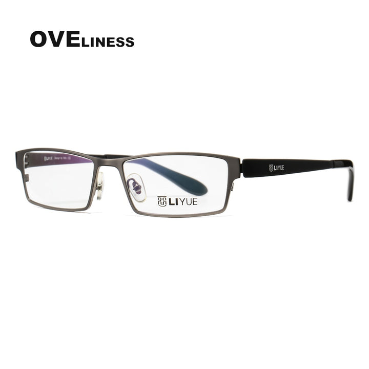 Oveliness Men's Full Rim Square Alloy Eyeglasses P9020 Full Rim Oveliness gun  