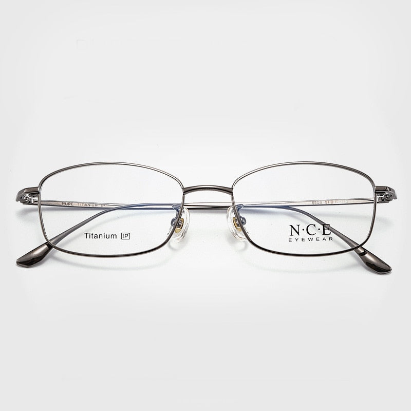 Bclear Men's Full Rim Square Titanium Eyeglasses SC8508 Full Rim Bclear gray  